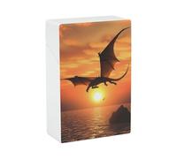 Portasigarette Sea Sunset Flying Dragon, impermeabile, antiurto, compatto, da viaggio, per 20 sigarette, design resistente e antigraffio, per uomini e donne