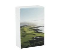 Portasigarette Seaside Golf Course Portasigarette stampato con capacità di 20 sigarette - Design a molla a scatto per apertura a scatto con una sola mano