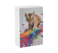 Portasigarette - Tiger & Flying Colors Elegante portasigarette in plastica per donne e uomini, organizer portatile antiurto per sigarette