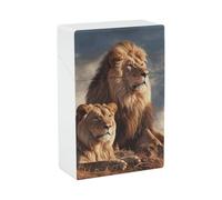 Portasigarette Two Lions in plastica rigida, antiurto, impermeabile, elegante porta accendino per uomo/donna