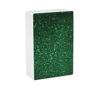 Portasigarette verde con paillettes luccicanti per letto king size standard 85 mm, capacità 20 pezzi, custodia rigida portatile e impermeabile per sigarette da uomo e da donna, porta sigarette