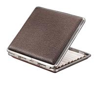 Portasigarette vintage in pelle PU, scatola portasigarette in metallo for 20 sigarette di dimensioni normali, design impermeabile e antiurto for uomini e donne(D)