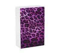 Portasigarette viola leopardato per letto king size standard 85 mm, capacità 20 pezzi, custodia rigida portatile e impermeabile, per uomini e donne, porta sigarette tascabile, accessori per sigarette