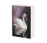 Portasigarette White Swan, capacità 20, impermeabile, design a molla a scatto, portasigarette in plastica con apertura a ribalta e una mano, per donne/uomini