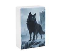 Portasigarette - Wolf in The Snow Elegante portasigarette in plastica per donne e uomini, organizer portatile antiurto per sigarette
