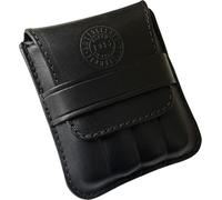 Portasigari Artigianale in Vera Pelle Conciata al Vegetale - Modello Arezzo per 4 Ammezzati Colore Nero - Fatto in Italia - Idea Regalo Uomo Elegante