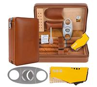 Portasigari da viaggio portatile in pelle per quattro sigari, tagliasigari, umidificatore per sigari con tagliasigari, regalo per testimoni dello sposo, regalo di compleanno