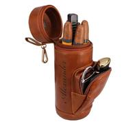 Portasigari personalizzato in pelle incisa - Portasigari cilindrico personalizzato da viaggio porta sigari da viaggio, kit regalo per padri, fidanzati e testimone