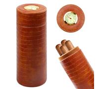 Portasigari, Porta Sigari in Pelle, Humidor per 5-7 Sigari, Custodia per Sigari con Igrometro, Foderata in Legno di Cedro, Portatile Portasigari da viaggio, Adatto da portare fuori, Regalo per Papà