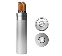 Portasigari Portatile, Humidor Sigari in Acciaio Inox, Humidor per 3 o 4 Sigari, Porta Sigari da Viaggio, Portasigari con Igrometro, Custodia per Sigari, Regalo per Amanti Dei Sigari (Argento)