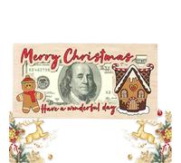 Portasoldi in legno squisito, porta soldi di Natale, robusto porta soldi in legno divertente per le vacanze, motivo pupazzi di neve, porta biglietti di auguri di Natale per le festività natalizie,