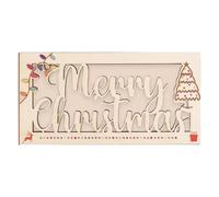 Portasoldi natalizi, porta soldi di Natale, con stampa vista, divertente, in legno, perfetto per amici, famiglie, vacanze, Albero di Natale, 説明を参照してください, Vedi descrizione