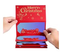 Portasoldi Natalizio - Portafoglio Di Carta A 6 Scomparti | Busta Sottile Per Organizer Per Contanti | Porta Carte Regalo Natalizi Con Cervi Di Babbo Natale | Organizzatore Di Regali Festivi