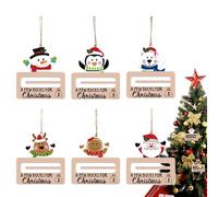 Portasoldi per albero di Natale - Set di pendenti in legno da 6 pezzi per contanti e carte regalo, ornamenti da appendere per le vacanze da regalare | per la famiglia, gli amici, i bambini, l
