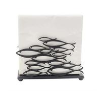 Portasovaglioli da cucina e sala da pranzo, in metallo, verticale, con dispenser di colori, decorazione rustica, colore: nero