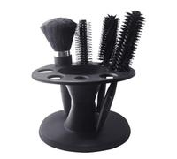 Portaspazzole per Capelli - Supporto per Pettini e Spazzole, Organizer da Salone Multifunzionale, Supporto Pratico perr Pettini, Materiale PP, 22x15x17cm, Organizer Nero perr Spazzole