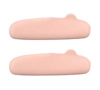 Portaspazzole per trucco in silicone, 2 pezzi, custodia impermeabile e morbida per spazzole cosmetiche con clip di sicurezza, design a metà apertura, organizer per spazzole (Rosa)