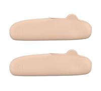 Portaspazzole per trucco in silicone, 2 pezzi, custodia impermeabile e morbida per spazzole cosmetiche con clip di sicurezza, design a metà apertura, organizer per spazzole (Caffè)