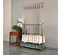 portaspazzole, Supporto for scopa e mocio, supporto mobile for montato a pavimento, con gancio, morsetto, serbatoio dell'acqua, carrello for attrezzi for la pulizia for garage, giardino, armadio