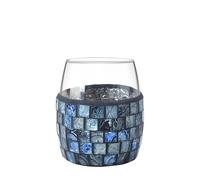 Portaspazzolini Crystal in vetro mosaico blu