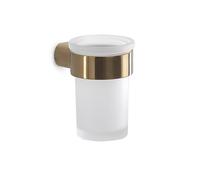 Portaspazzolini da muro in ottone e Cromall PI10 Gedy serie PIRENEI Oro Matt