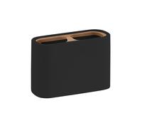 Portaspazzolini d'appoggio in resina e bambù 1398 Gedy serie NINFEA Nero Matt