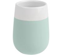 WENKO Bicchiere portaspazzolini Malta verde menta/bianco ceramica, Ceramica, 8 x 11 x 8 cm, Verde menta