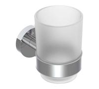 Portaspazzolini montaggio a parete Genio 6,7x9,4 cm cromo Cromo