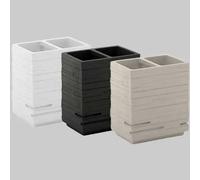 Gedy Portaspazzolino bagno 02 QU98 Quadrotto Bianco