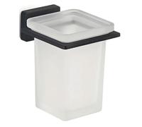 Portaspazzolino a muro Gedy Atena nero matto e vetro