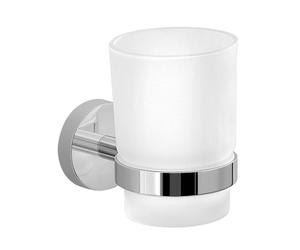 Portaspazzolino a muro Gedy Eros cromato e vetro 2310-13