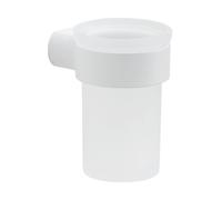 Portaspazzolino a muro Gedy Pirenei vetro bianco matto PI10-02