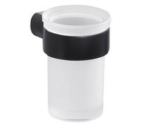 Portaspazzolino a muro Gedy Pirenei vetro nero matto PI10-14