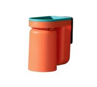 Portaspazzolino con coppa per collutorio integrata e design con montaggio a parete per una facile conservazione del bagno e resistenza all'umidità (arancione)