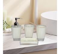 Portaspazzolino da 4 pezzi, dispenser di sapone, elementi essenziali per