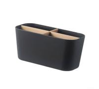Portaspazzolino da bagno con 4 scomparti staccabili per organizzare gli elementi essenziali per l'igiene tra cui spazzolini da denti, dentifricio e penne (ovale-nero)