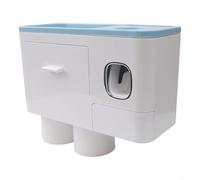 Portaspazzolino da parete con spremiagrumi automatico, elegante e funzionale, accessorio da bagno (blu)