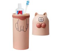 Portaspazzolino da viaggio - Contenitore portatile per dentifricio con aspetto cartone animato - Custodia da viaggio rimovibile per spazzolino da denti forniture scolastiche per bambini, donne, uomini