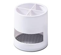 Portaspazzolino elettrico da bagno, porta spazzolini da denti in plastica, porta dentifricio, porta stoviglie da cucina, rasoi da bagno, organizer con quattro scomparti e vassoio gocciolatoio (bianco)