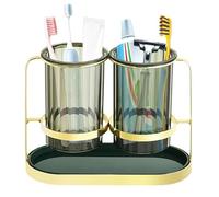 Portaspazzolino elettrico, spazzolino da Denti Titolare, Facile da Pulire e Multifunzionale, Organizzatore per Dentifricio, Rasoio e Altro Ancora, Organizer da Bagno (verde oro)