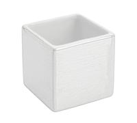 Portaspazzolino in Ceramica Lucida Bianco Cuba