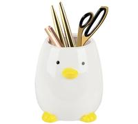 Portaspazzolino in ceramica, simpatico animale Tumbler spazzola da trucco, spazzolino da denti, dentifricio bagno, piano di lavoro, supporto per rasoio, organizer per tazza, bianco sporco