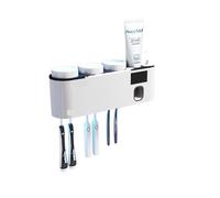 Portaspazzolino intelligente multifunzionale, portaspazzolino da parete, portabicchiere, mensola for bagno, dispenser di dentifricio