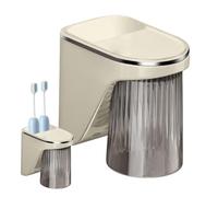 Portaspazzolino magnetico da parete - Set organizer per spazzolino da denti | Dispenser per tazza di collutorio senza punzonatura | Accessori da bagno per doccia per cucina, appartamento, lavello