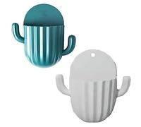 Portaspazzolino per bagno, organizer per dentifricio, organizer da bagno per dentifricio, filo interdentale, rasoio (verde scuro bianco)
