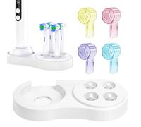 Portaspazzolino per spazzolino elettrico per Oral B & iO Serie, Toothbrush Holder con supporto per testine e protezione igienica, compatibile con testine multicolori per bagno