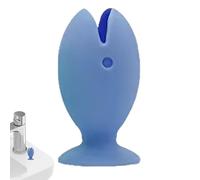 Portaspazzolino - Portaspazzolino | Organizer per spazzolino | Supporto in silicone a forma di pesce per riporre in ordine lo spazzolino da denti con coperchio protettivo con ventosa sul fondo per