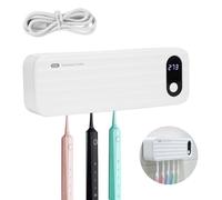 Portaspazzolino UV, disinfettante, USB, ricaricabile, porta spazzolini da bagno, supporto per 5 testine di ricambio, contiene due spazzole per viaggi e uso familiare