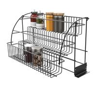 Portaspezie a 3 ripiani, allungabile, portaspezie da cucina, piccolo scaffale da cucina in piedi, per armadio montato, design bufferlift, grande capacità, portaspezie per armadio da cucina, dispensa