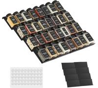 Portaspezie da Cassetto, Interno Estensibile Porta Spezie con Colla di Fissaggio, Estensibile da 23cm a 46cm, 4 Ripiani Organizzatore Cassetti per Cucina Piano di lavoro Armadietto Scaffale